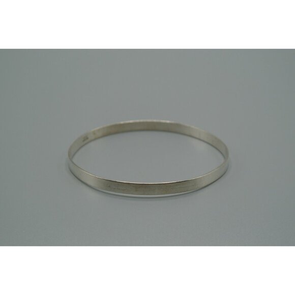 Silver Bracelet Plain Bangle Style 10.17g Sterling 925 2.75" Diameter DCJ Mark - Picture 6 of 8